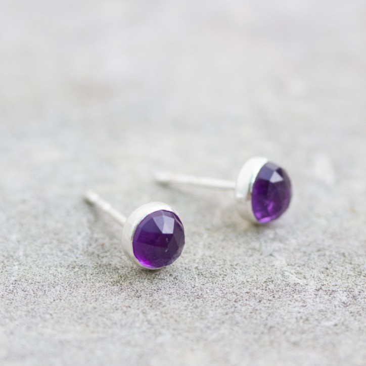 Amethyst stud earrings