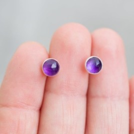 Amethyst stud earrings