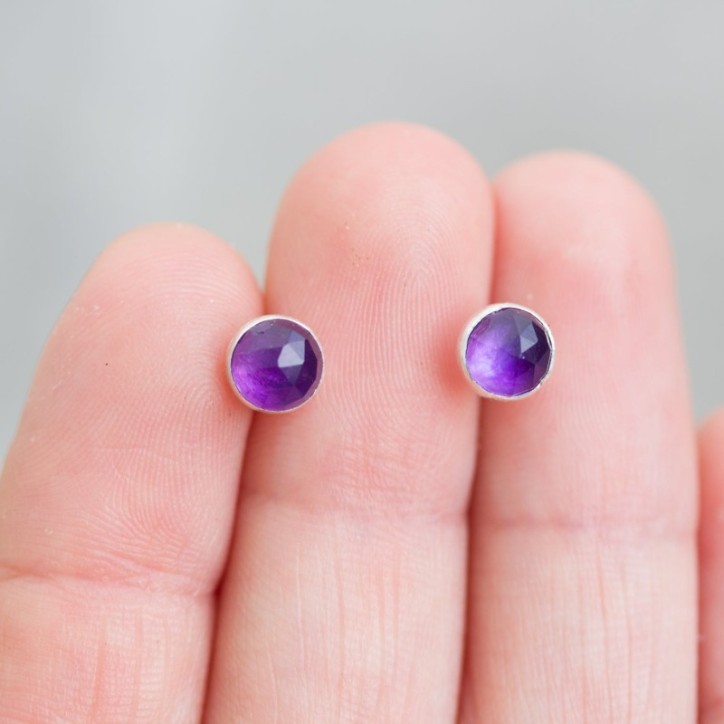 Amethyst stud earrings