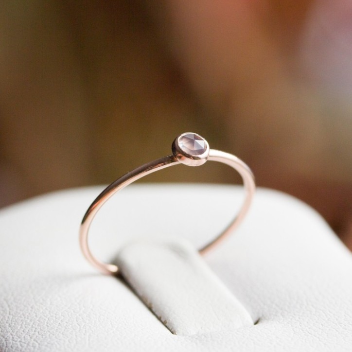 Chalcedony - stackable ring in silver or gold Chalcedony - stackable ring in silver or gold