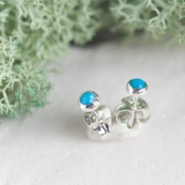 Turquoise stud earrings, tiny studs