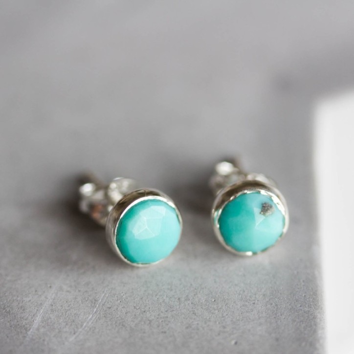 Turquoise stud earrings, tiny studs Turquoise stud earrings, tiny studs