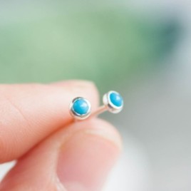 Turquoise stud earrings, tiny studs