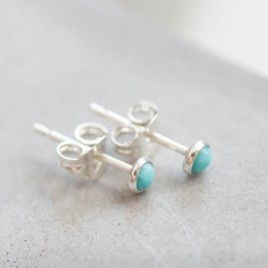 Turquoise stud earrings, tiny studs