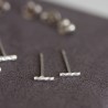 Twisted bar stud earrings - sterling silver