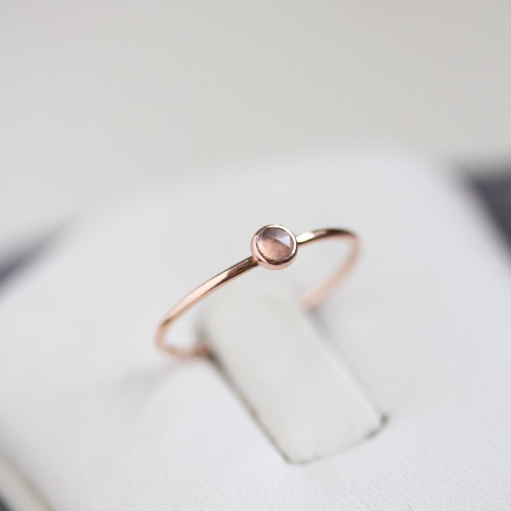 Chalcedony - stackable ring in silver or gold Chalcedony - stackable ring in silver or gold