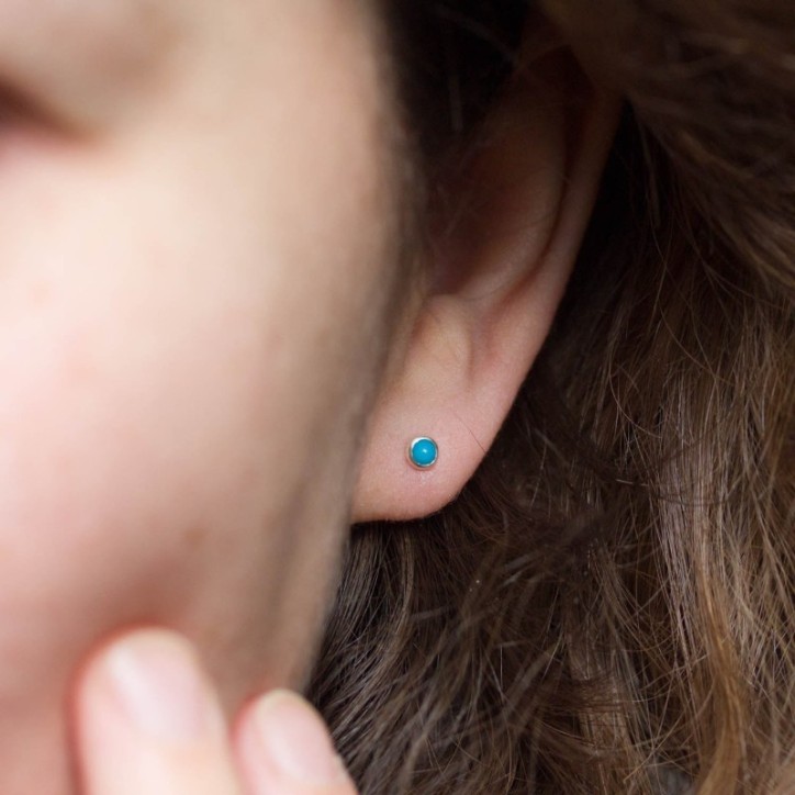 Turquoise stud earrings, tiny studs Turquoise stud earrings, tiny studs