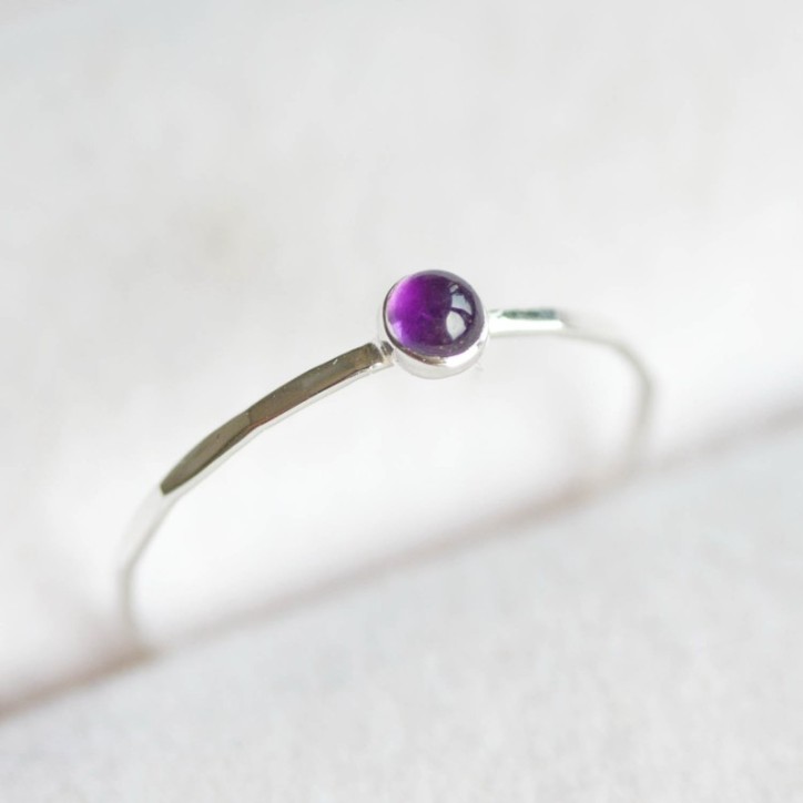 Amethyst ring - skinny stackable for February Amethyst ring - skinny stackable for February