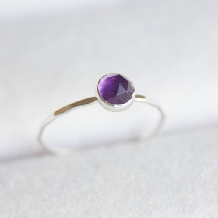 Amethyst ring - skinny stackable for February Amethyst ring - skinny stackable for February