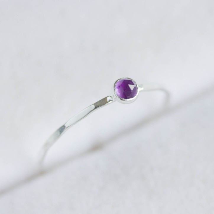 Amethyst ring - skinny stackable for February Amethyst ring - skinny stackable for February