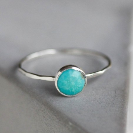 Turquoise ring - skinny stackable ring