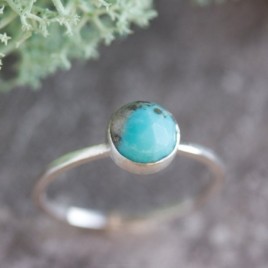 Turquoise ring - skinny stackable ring