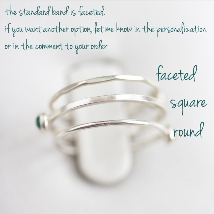 Chalcedony - stackable ring in silver or gold Chalcedony - stackable ring in silver or gold