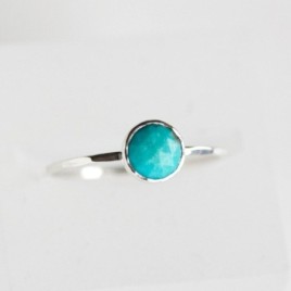 Turquoise ring - skinny stackable ring