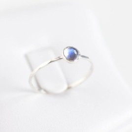 Rainbow Moonstone - skinny stackable ring