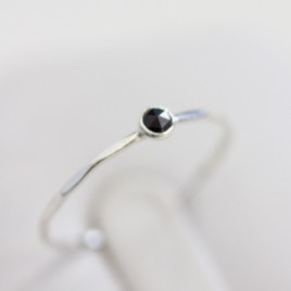 Black spinel ring - skinny stackable