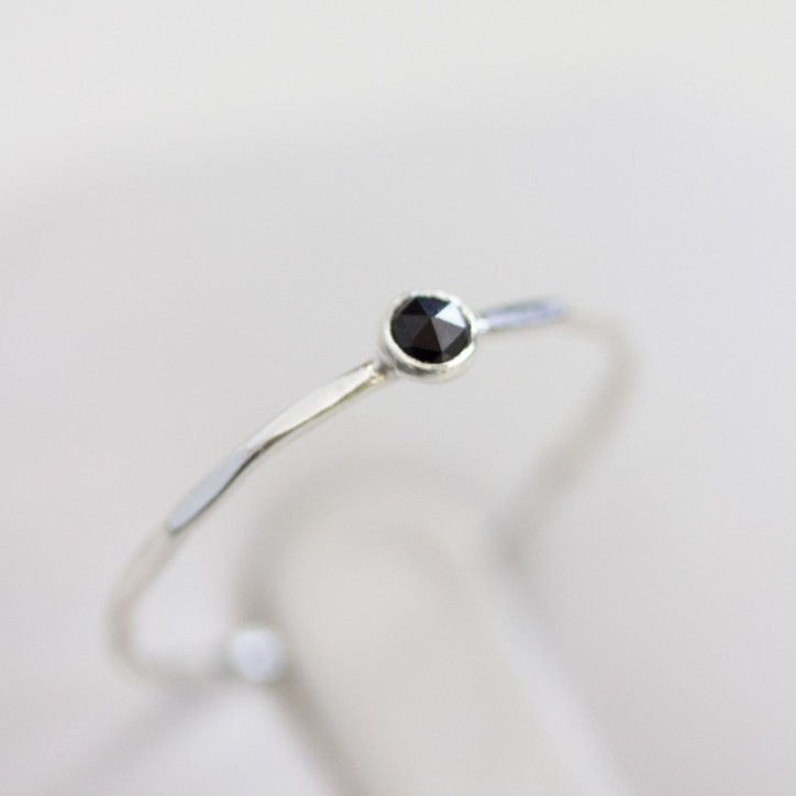 Black spinel ring - skinny stackable Black spinel ring - skinny stackable