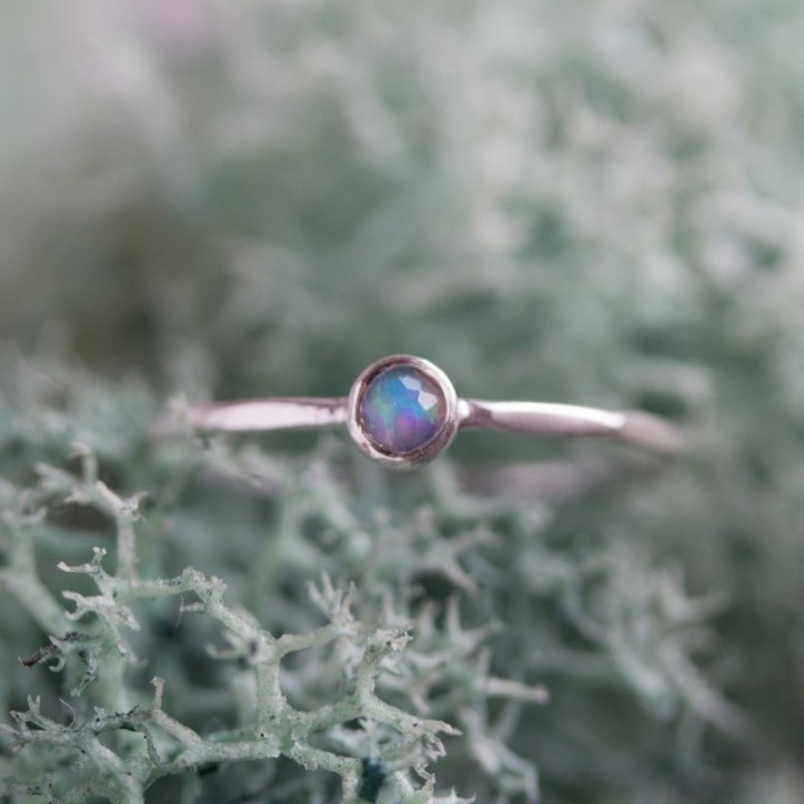 Ethiopian Opal ring - skinny stackable for October Ethiopian Opal ring - skinny stackable for October