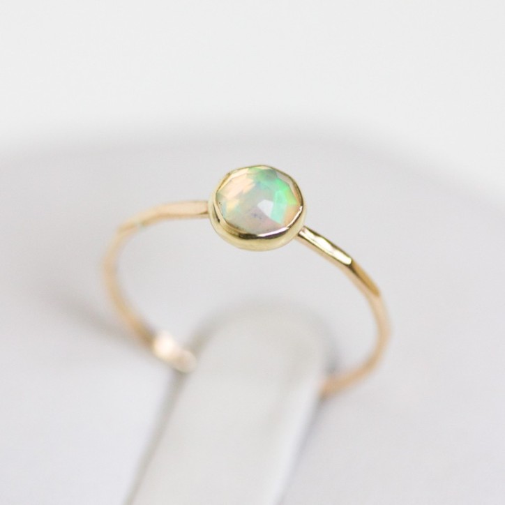 Ethiopian Opal ring - skinny stackable for October Ethiopian Opal ring - skinny stackable for October