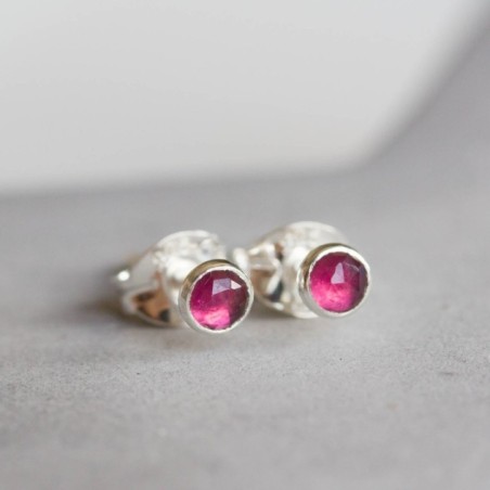 Rhodolite (pink) Garnet stud earrings
