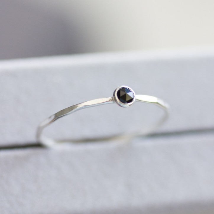Black spinel ring - skinny stackable Black spinel ring - skinny stackable