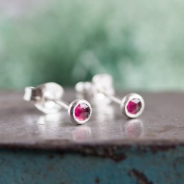 Rhodolite (pink) Garnet stud earrings