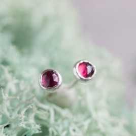 Rhodolite (pink) Garnet stud earrings