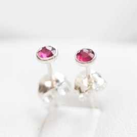 Rhodolite (pink) Garnet stud earrings
