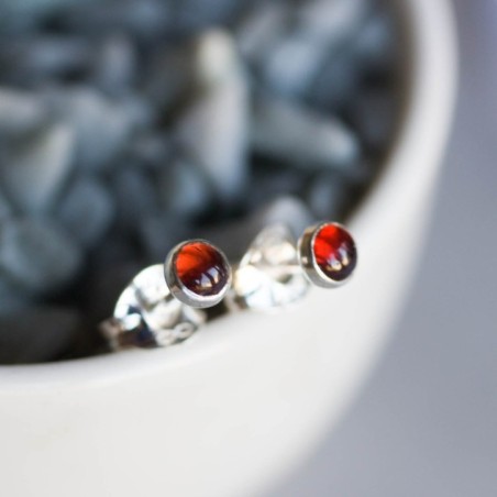 Almandine (red) Garnet stud earrings