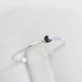 Black spinel ring - skinny stackable