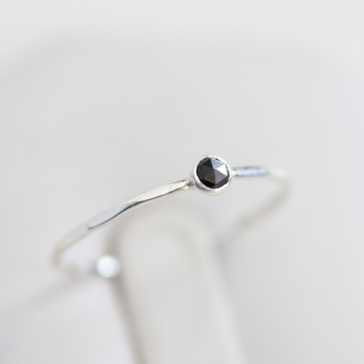 Black spinel ring - skinny stackable Black spinel ring - skinny stackable