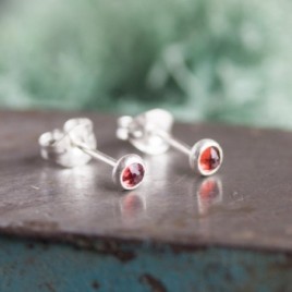 Almandine (red) Garnet stud earrings