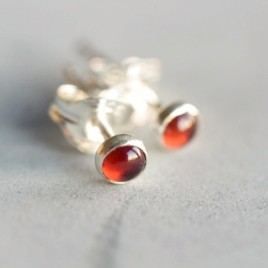 Almandine (red) Garnet stud earrings