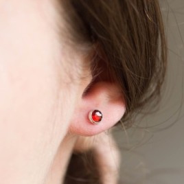 Almandine (red) Garnet stud earrings