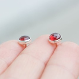 Almandine (red) Garnet stud earrings
