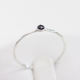 Black spinel ring - skinny stackable