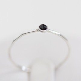 Black spinel ring - skinny stackable
