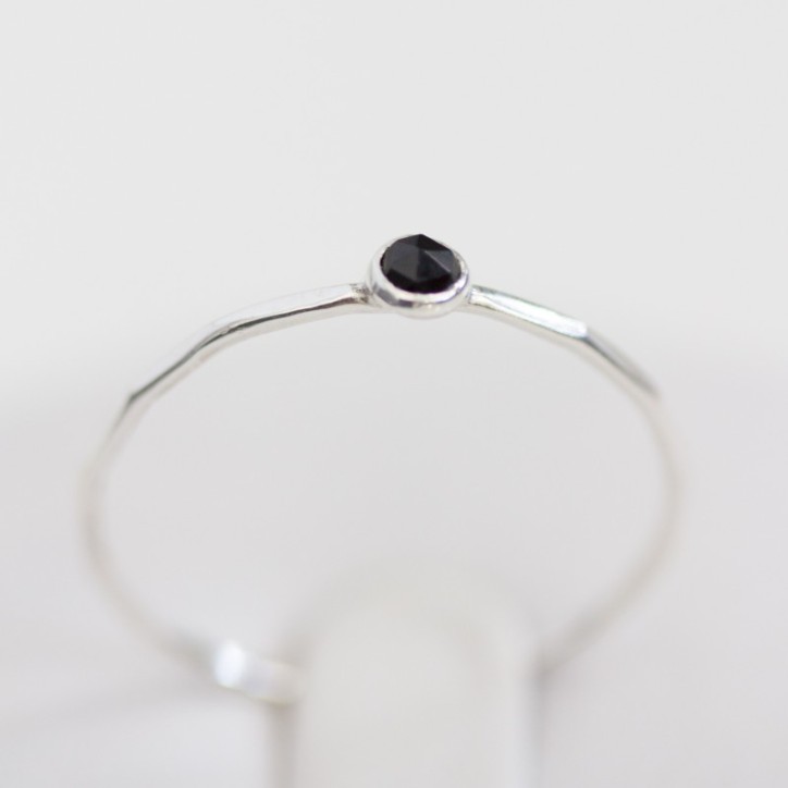 Black spinel ring - skinny stackable Black spinel ring - skinny stackable