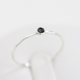 Black spinel ring - skinny stackable