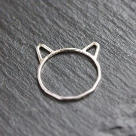 Cat ears ring - skinny stackable