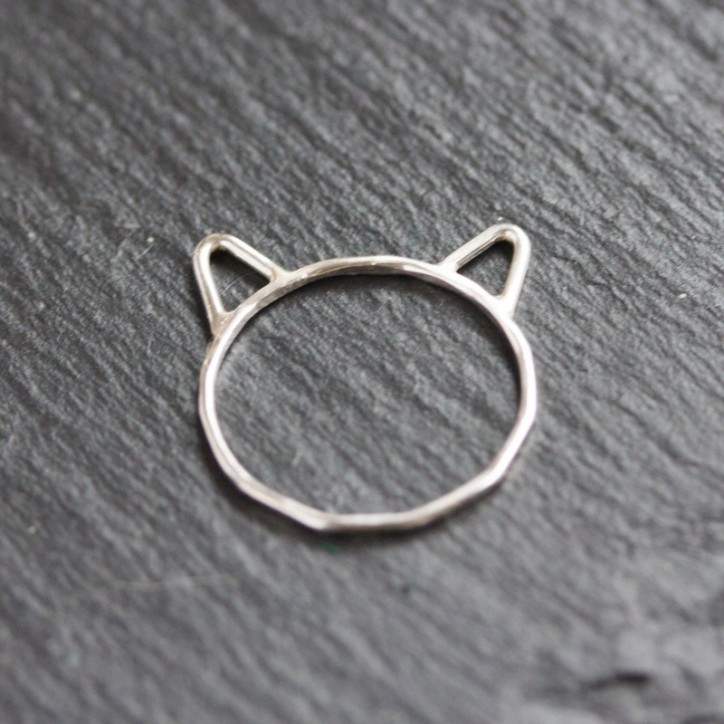 Cat ears ring - skinny stackable