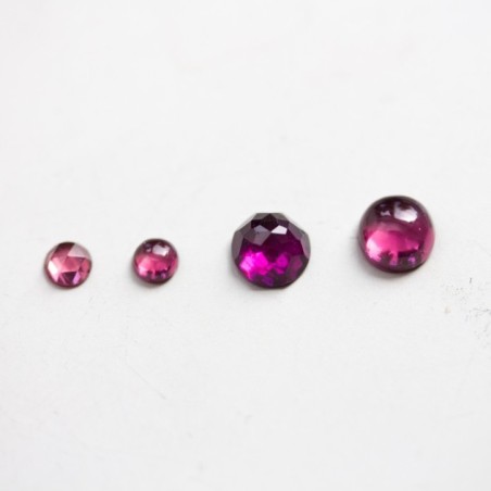 Pink Garnet - skinny stackable ring with rose cut Rhodolite Garnet