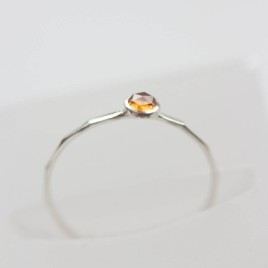 Citrine ring - skinny stackable for November