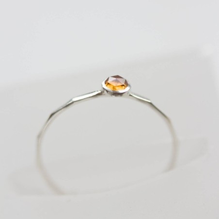 Citrine ring - skinny stackable for November