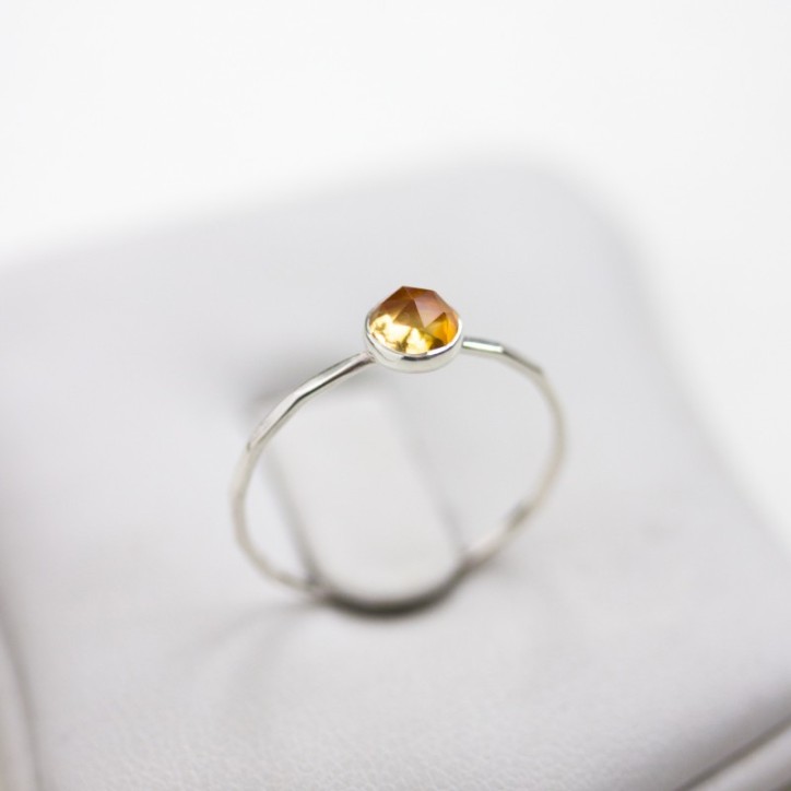 Citrine ring - skinny stackable for November Citrine ring - skinny stackable for November