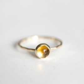 Citrine ring - skinny stackable for November