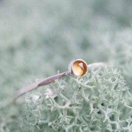 Citrine ring - skinny stackable for November