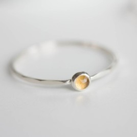 Citrine ring - skinny stackable for November