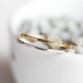 Skinny faceted ring - tiny stackable ring