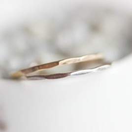 Skinny faceted ring - tiny stackable ring
